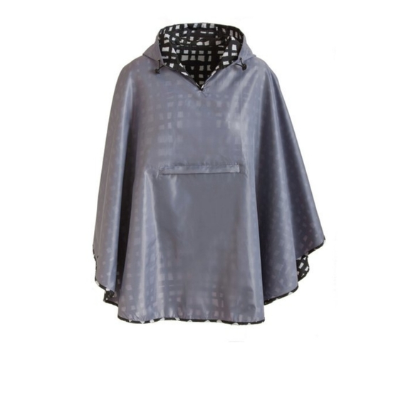 B.boutique gray black reversible/packable poncho - Picture 2 of 7